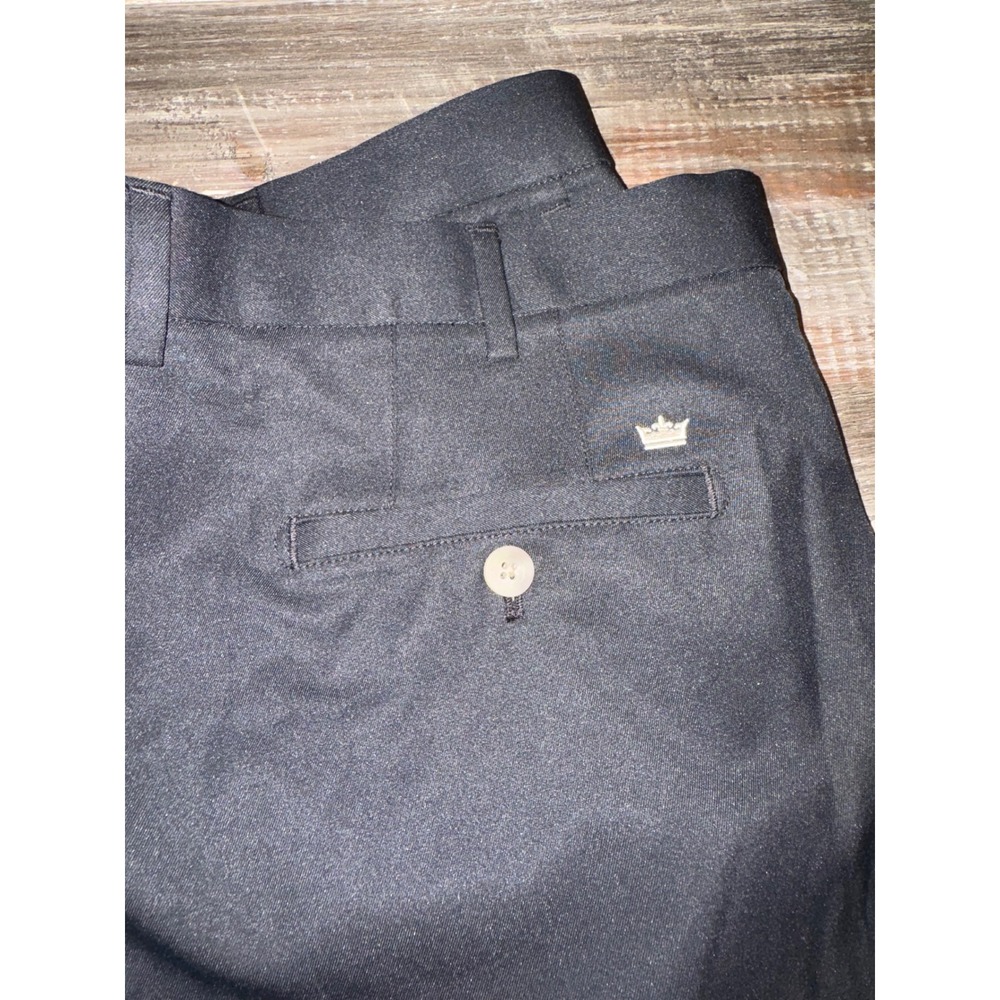 Peter Millar Crown Sport Mens Black Performance Golf Shorts Size 40 Flat Front